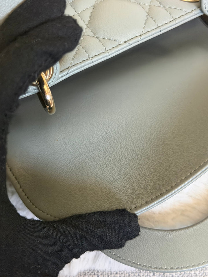 DIOR Lady Dior Grey Lambskin ABCDior size Small 2022 LGHW