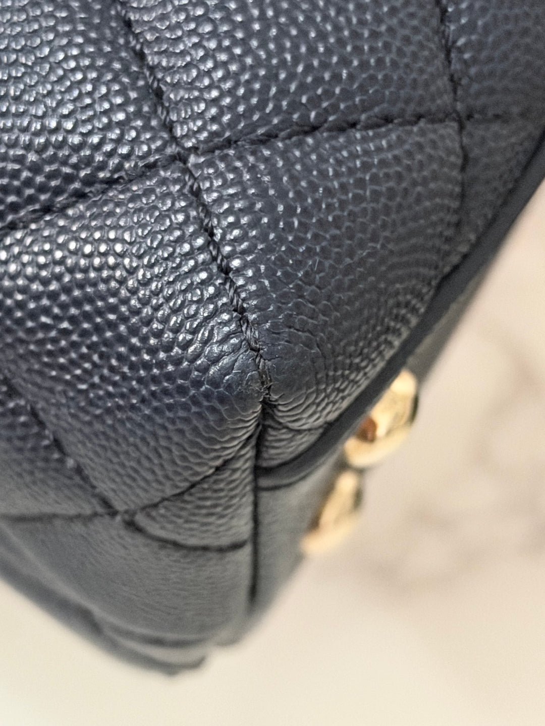 CHANEL series 30 2020 Navy Blue Caviar LGHW Small Coco Handle Flap Bag with Detachable Strap