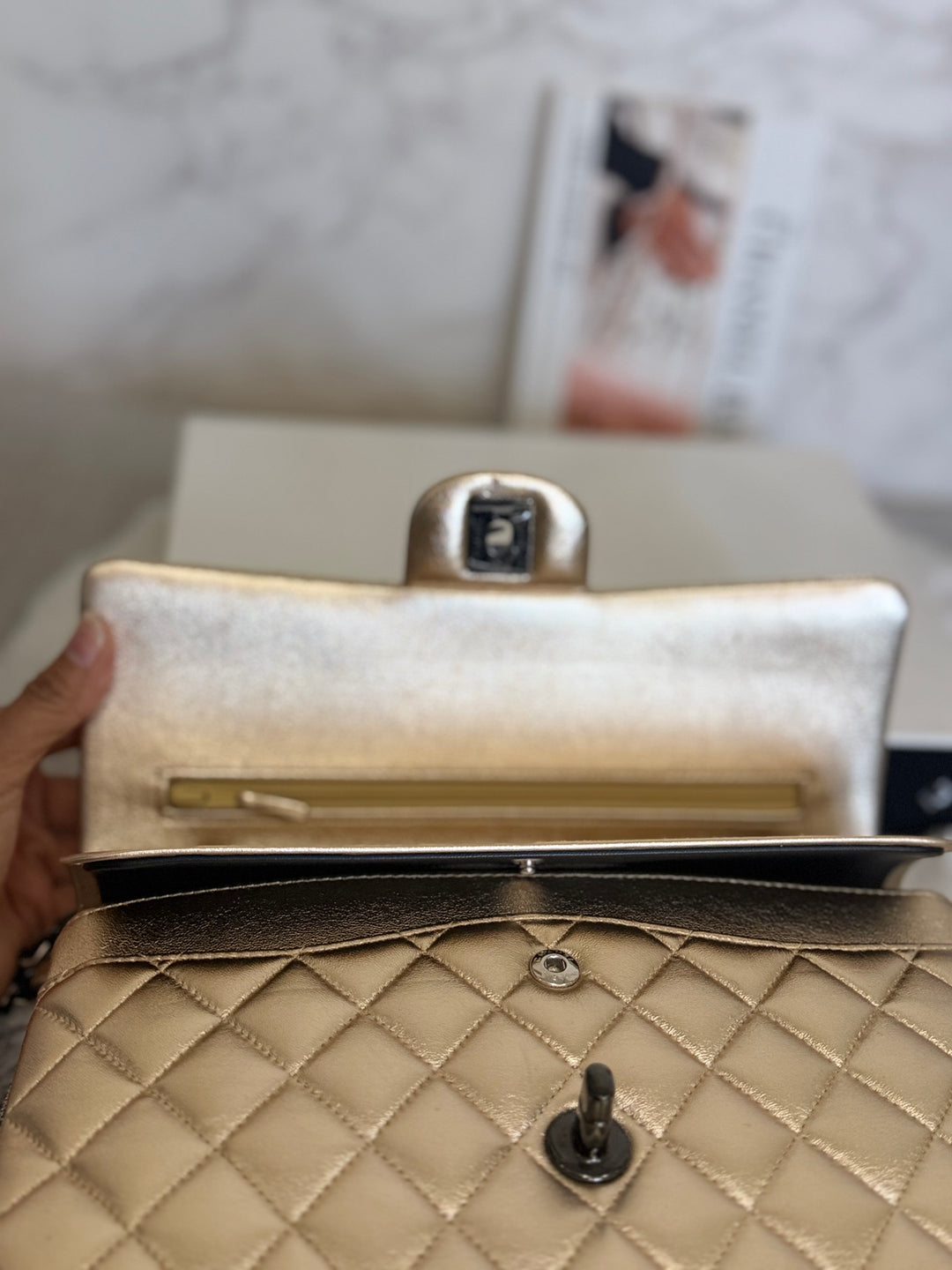 CHANEL series 31 Gold Metallic Lambskin So Black Hardware Medium ML timeless Classic Double Flap Bag 2020/2021