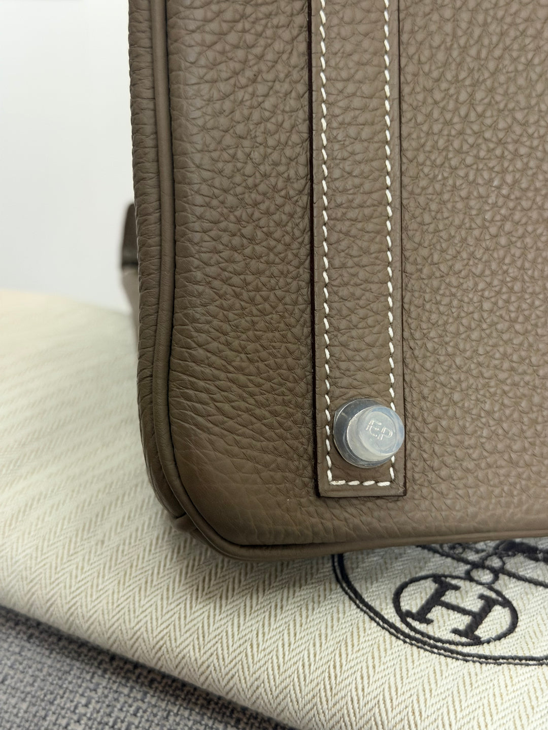Hermès Etoupe Togo Leather PHW Birkin 30 Stamp A 2017