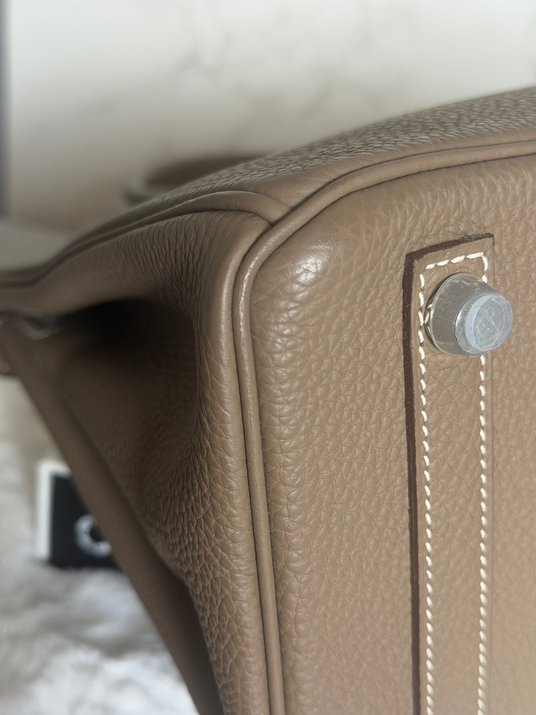 Hermès Etoupe Togo Leather PHW Birkin 30 Stamp A 2017