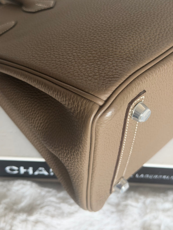 Hermès Etoupe Togo Leather PHW Birkin 30 Stamp A 2017