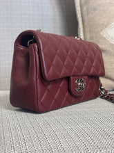 Load image into Gallery viewer, Chanel series 28 2019 Burgundy Lambskin Silver HW Mini Rectangular Flap Bag
