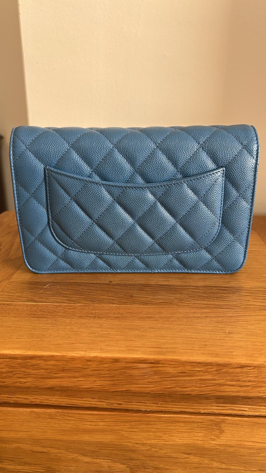 CHANEL series 30 Blue Jean Caviar LGHW Classic Wallet On Chain (WOC) 2020