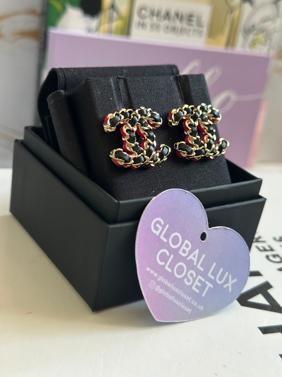 Chanel 23B Wovened Leather LGHW Earrings