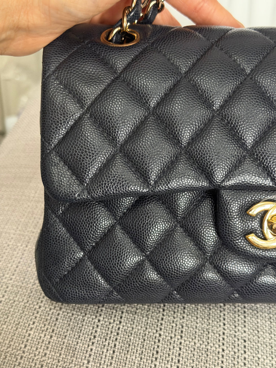 CHANEL series 30 Dark Navy Caviar LGHW Small Timeless Classic Double Flap Bag 2020