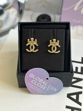 Load image into Gallery viewer, Chanel 21A Crown LGHW Earrings
