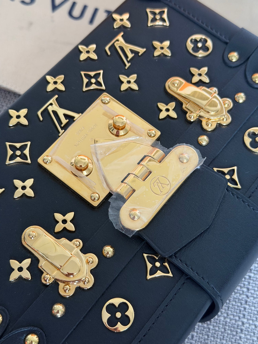 LOUIS VUITTON LV Petite Malle in Metal Black and Gold