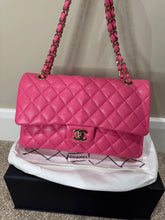 Load image into Gallery viewer, CHANEL 21C collection series 30 Barbie Pink Caviar LGHW Medium Timeless Classic Double Flap Bag
