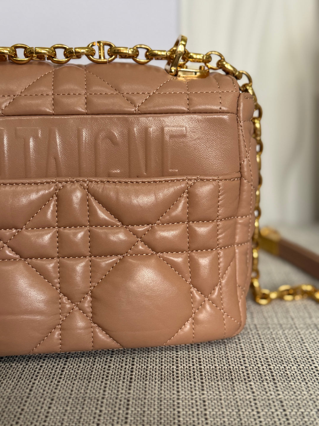 Dior Caro Flap Bag in Rose De Ven Calfskin GHW Medium 25 cms