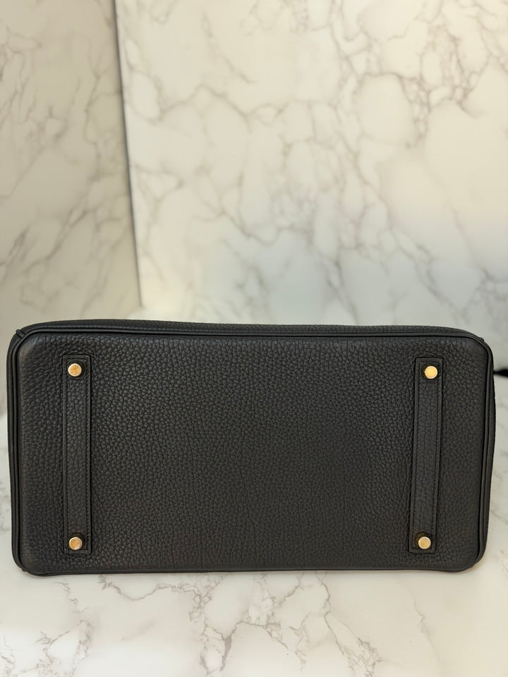 Hermes Birkin 35 Noir Black Togo Leather GHW Stamp T 2015