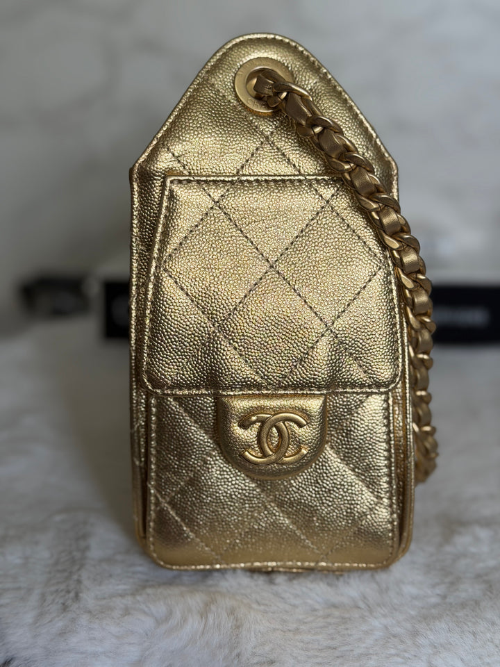 CHANEL 26C Gold Caviar Mini 25 Hobo Bag with Aged GHW 2026