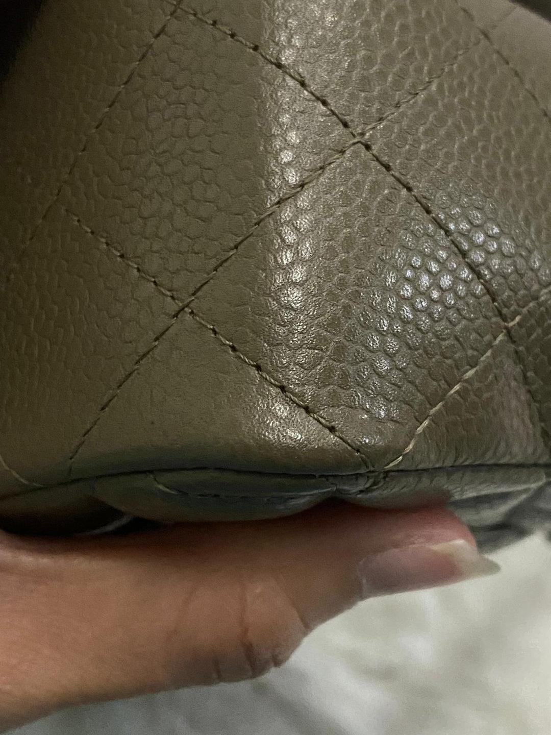 Chanel series 17 2012 Khaki Green Caviar SHW Mini Rectangular Flap Bag