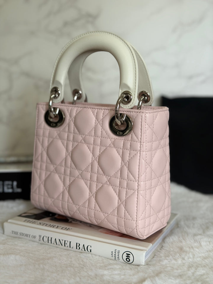 DIOR Mini Lady Dior Two Tone Latte and Rose Tendre SHW 2025