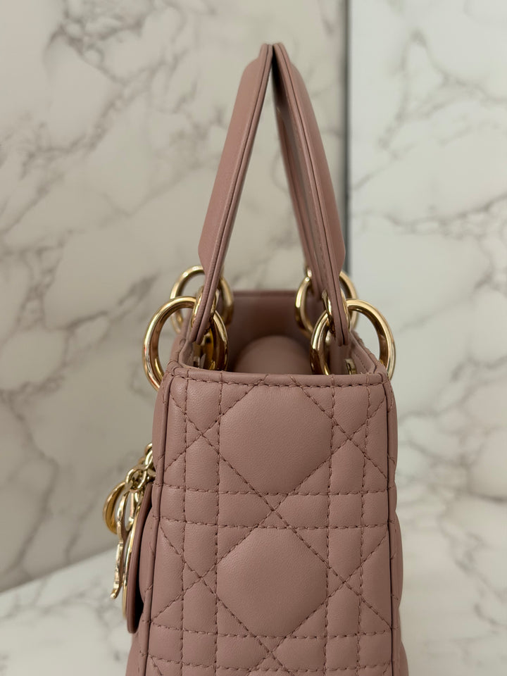 DIOR Lady Dior In Blush Lambskin LGHW size SMALL 2020