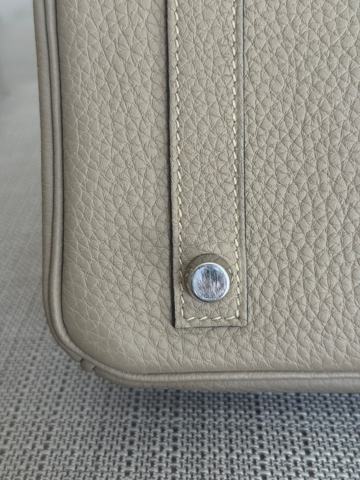 Hermès Gris Tourterelle Togo Leather PHW Birkin 30 Stamp T 2015