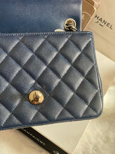 Load image into Gallery viewer, Chanel series 24 (2017) Navy Blue Caviar SHW Square Mini Flap Bag
