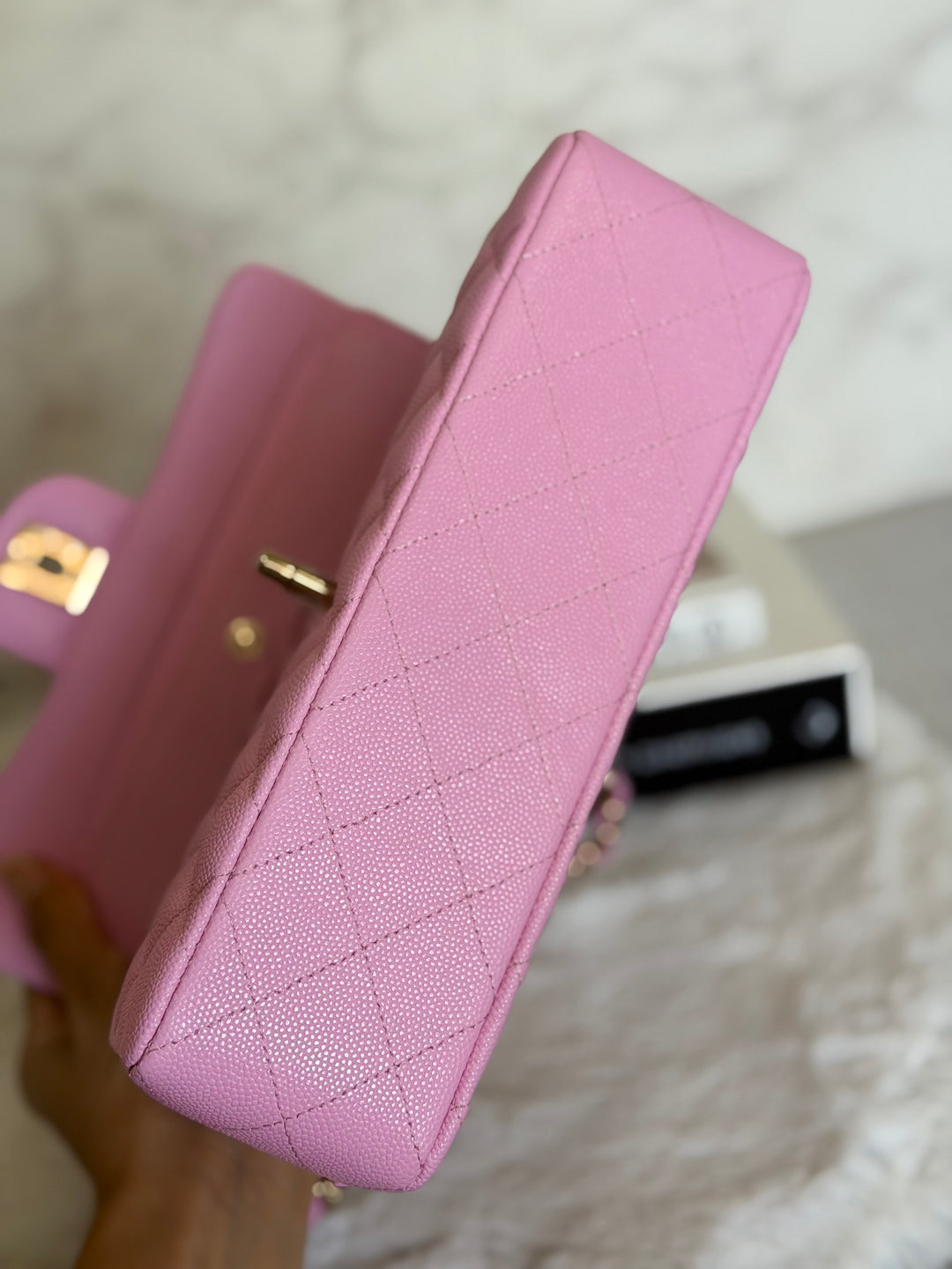 CHANEL 23P Mauve Pink Caviar Small Timeless Classic Double Flap Bag 2023