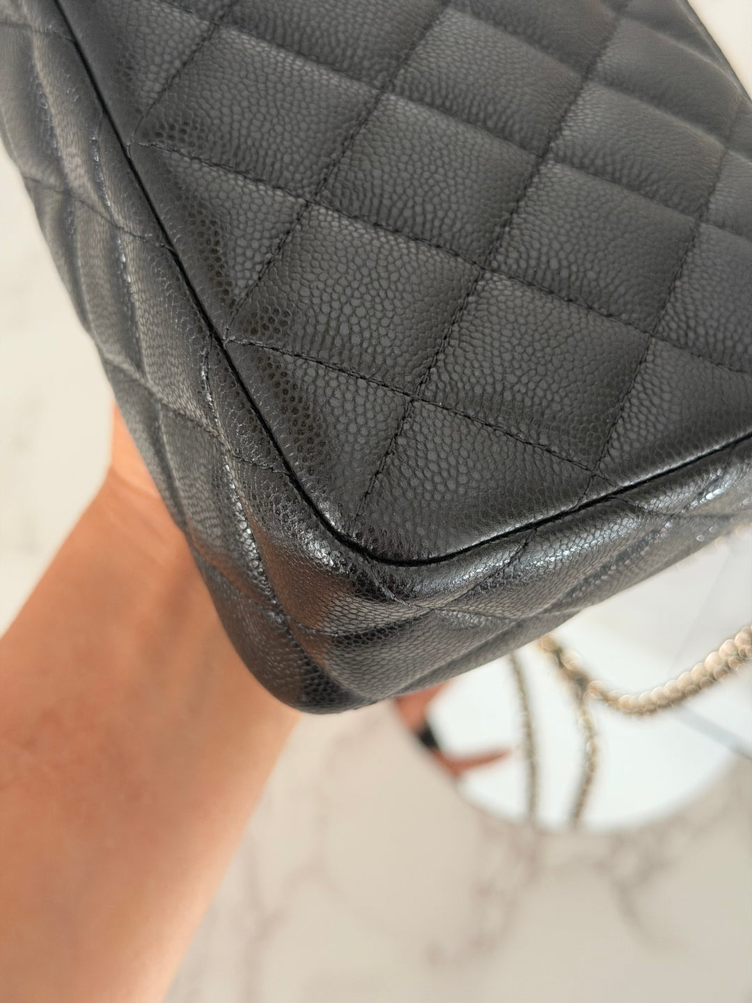 CHANEL New style Clutch/Wallet on Chain WOC in Black caviar LGHW and Burgundy lining 2025