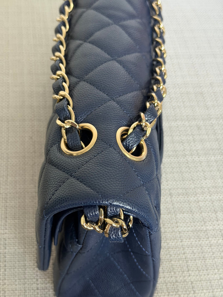 CHANEL series 29 20C Navy Caviar Medium ML Timeless Classic Double Flap Bag 2019/2020