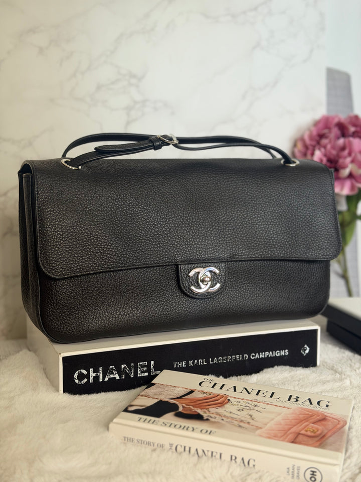 WA/Email to purchase only- CHANEL Matthieu Blazy Maxi 32 cms Flap Bag in Black Caviar SHW 2026