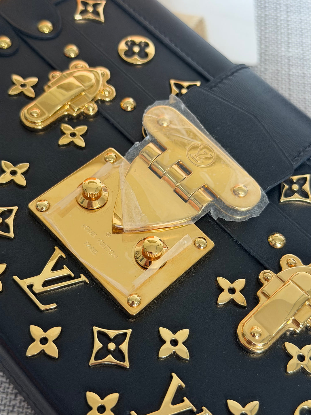 LOUIS VUITTON LV Petite Malle in Metal Black and Gold