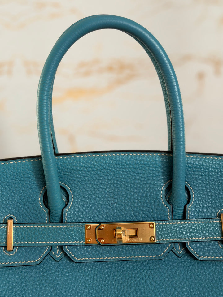 Hermes Birkin 30 in Bleu Jean Togo Leather GHW