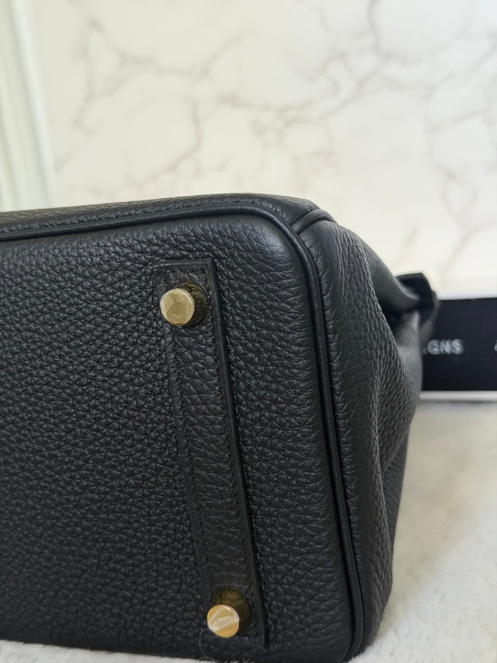 WA/Email to purchase only- HERMÈS Noir Black 89 Togo Leather GHW Birkin 25 Stamp U 2022 Kept unused