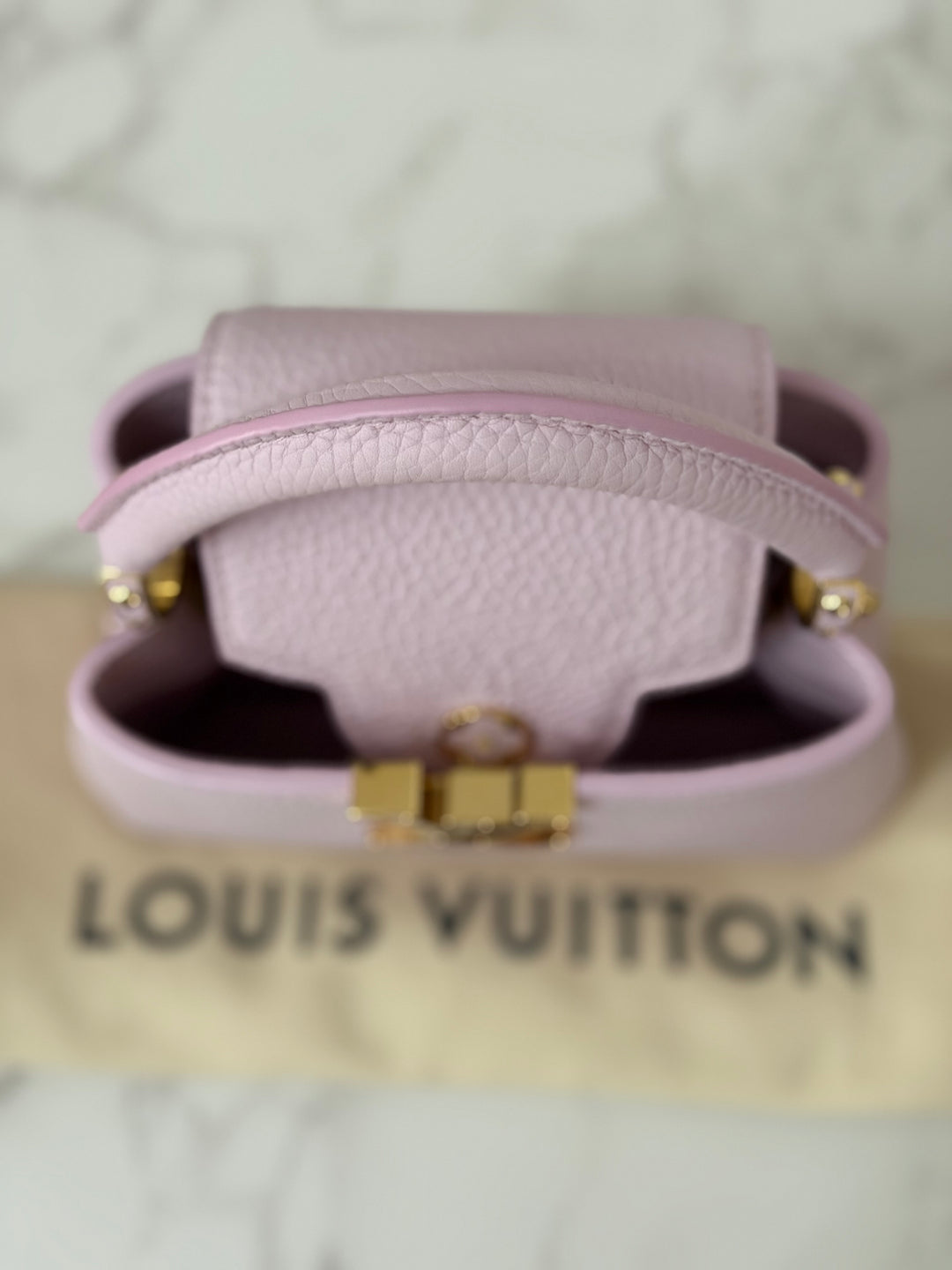 LOUIS VUITTON LV Mini Capucines In Guimauve Marshmallow Pink