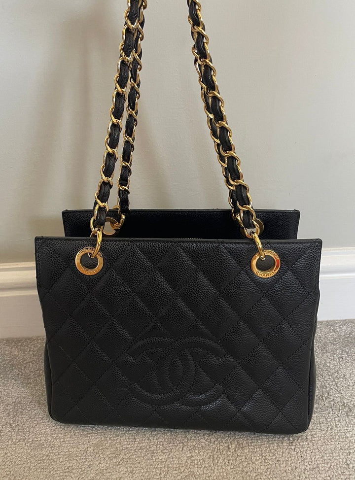 Petite Timeless Tote (PTT) in Black caviar GHW series 14 2011