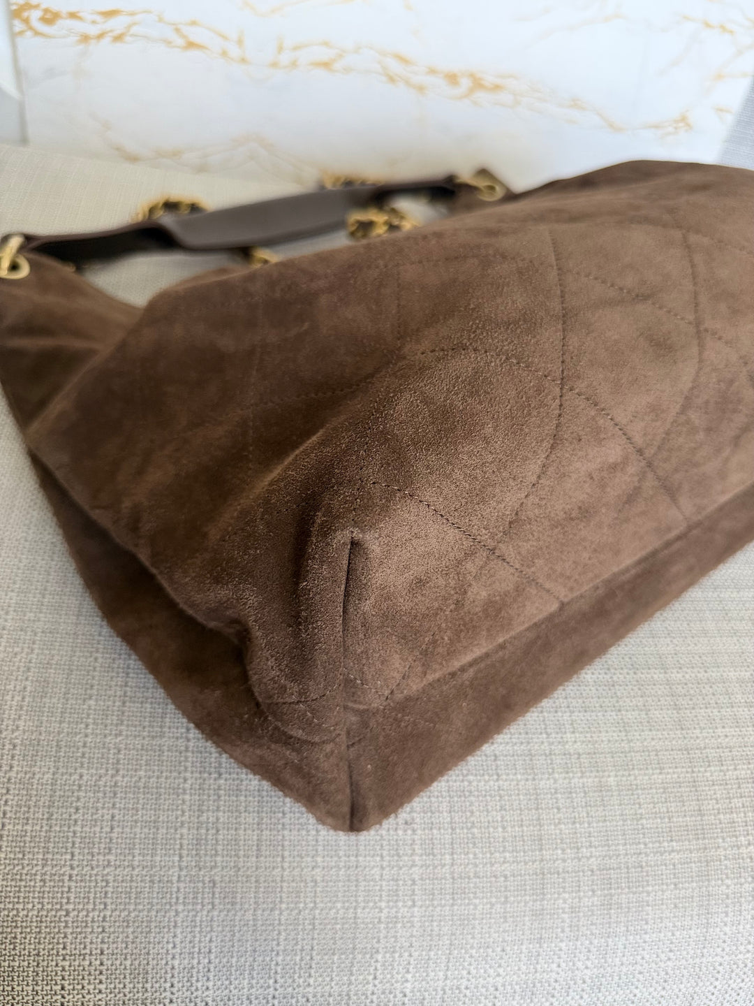 CHANEL 26C Brown Suede Maxi Hobo Bag 2026