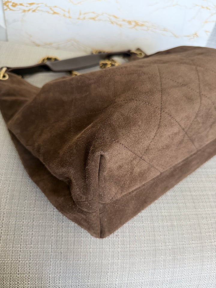 CHANEL 26C Brown Suede Maxi Hobo Bag 2026