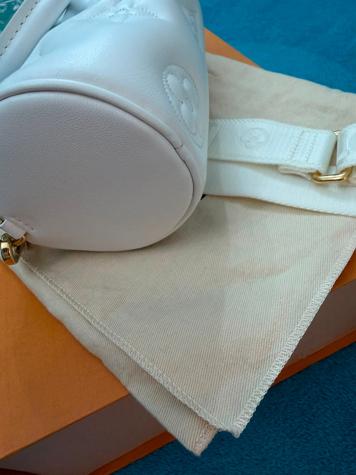 LOUIS VUITTON Papillon BB in Snow Emprinte Leather