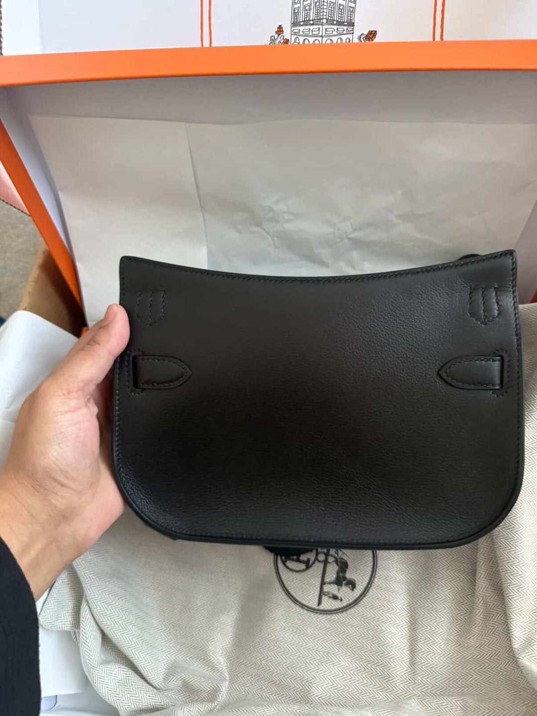 Hermes Mini Jypsiere in Black evercolor calf skin GHW