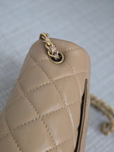 Load image into Gallery viewer, Chanel 22B 2022 Fall/Winter Collection Dark Beige Lambskin Aged GHW Pearl Crush Adjustable Chain Mini Rectangular Flap Bag
