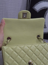 Load image into Gallery viewer, Chanel 23C 2022/2023 Cruise Collection Pastel Lime Green Lambskin Mini Rectangular Flap Bag with Champagne GHW
