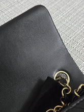 Load image into Gallery viewer, Chanel 2024 Black Lambskin Classic Mini Rectangular Flap Bag with Champagne GHW
