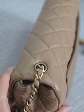 Load image into Gallery viewer, Chanel 22B 2022 Fall/Winter Collection Dark Beige Lambskin Aged GHW Pearl Crush Adjustable Chain Mini Rectangular Flap Bag

