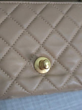 Load image into Gallery viewer, Chanel 22B 2022 Fall/Winter Collection Dark Beige Lambskin Aged GHW Pearl Crush Adjustable Chain Mini Rectangular Flap Bag
