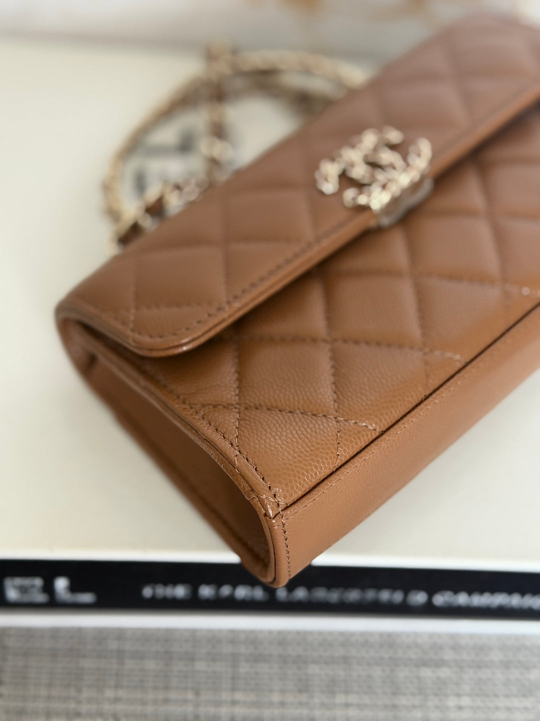 CHANEL 26P Brown Caviar LGHW Top Handle Vanity Clutch with Chain 2026