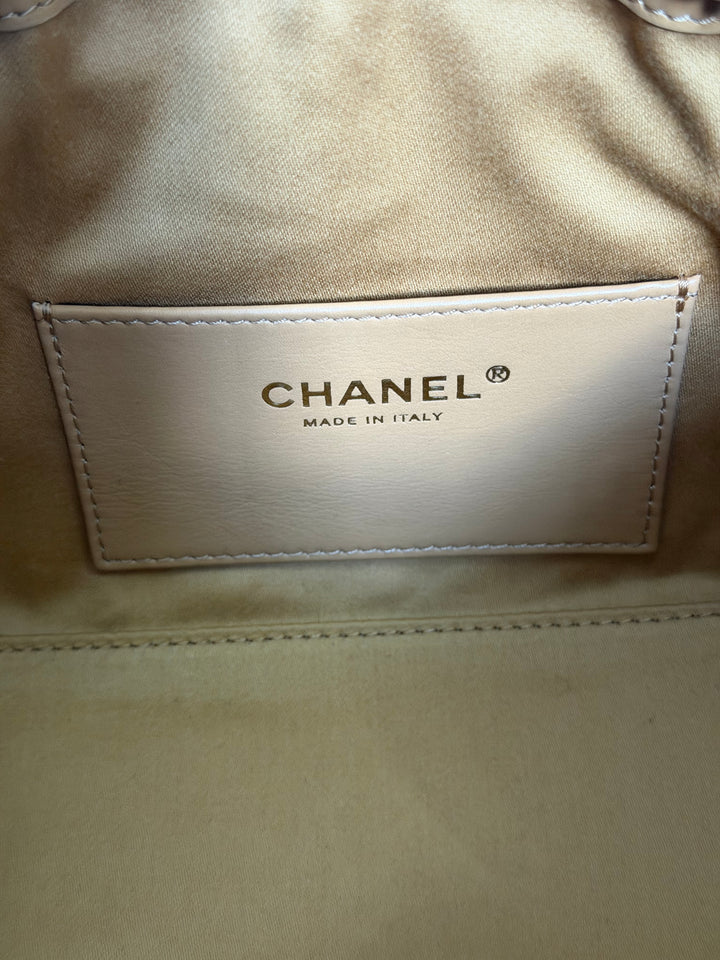 CHANEL 26C Dark Beige Camel Suede U5319 Aged GHW Mini 25 Hobo Bag