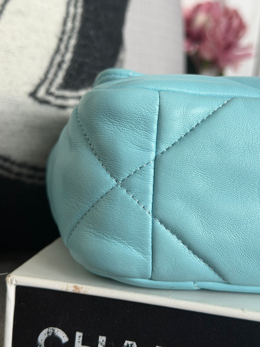 CHANEL 21S series 31 Blue Lambskin 19 Flap Bag size SMALL 2021
