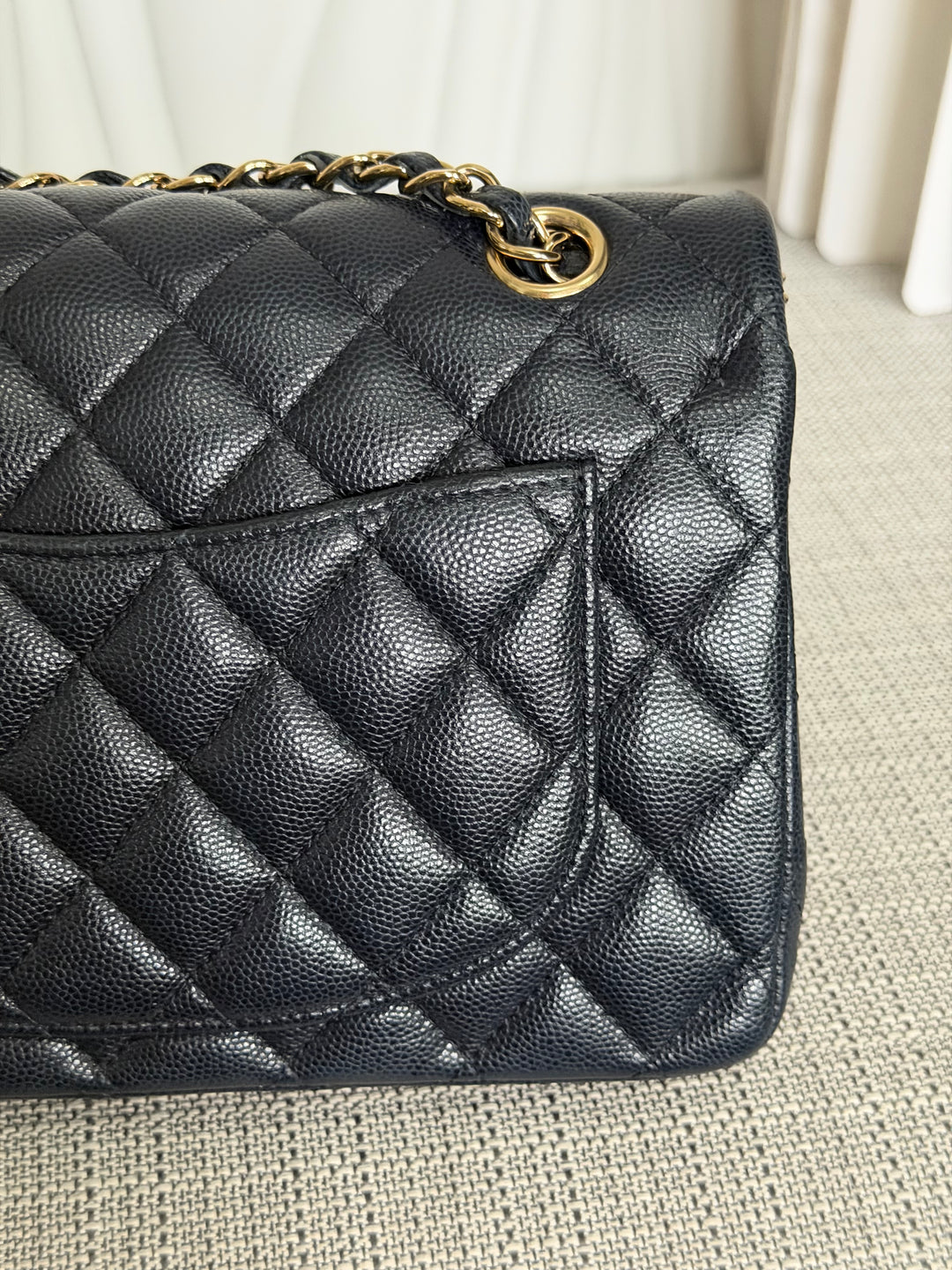 CHANEL series 30 Dark Navy Caviar LGHW Small Timeless Classic Double Flap Bag 2020