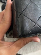 Load image into Gallery viewer, Chanel series 1 (circa 1989-1991) Black Lambskin 24K GHW Small Classic Double Flap Vintage Bag
