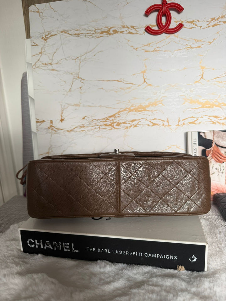 CHANEL series 15 Brown Caviar SHW Jumbo Classic Double Flap Bag 2011