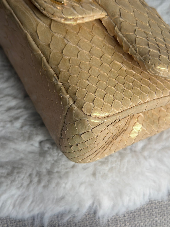 CHANEL series 20 Iridescent Ivory Llizard Exotic skin Extra Mini Rectangular Flap Bag LGHW