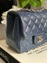 Load image into Gallery viewer, Chanel series 24 (2017) Navy Blue Caviar SHW Square Mini Flap Bag
