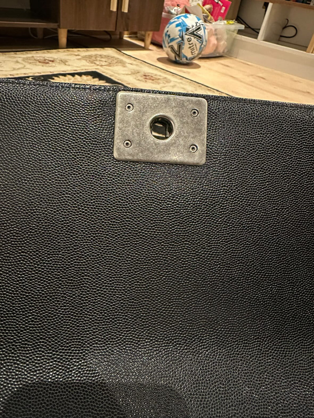 CHANEL series 20 2014/2015 Black Caviar Ruthenium Hardware Old Medium Le Boy Flap Bag