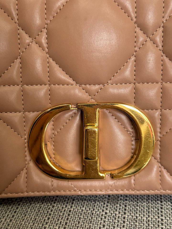 Dior Caro Flap Bag in Rose De Ven Calfskin GHW Medium 25 cms