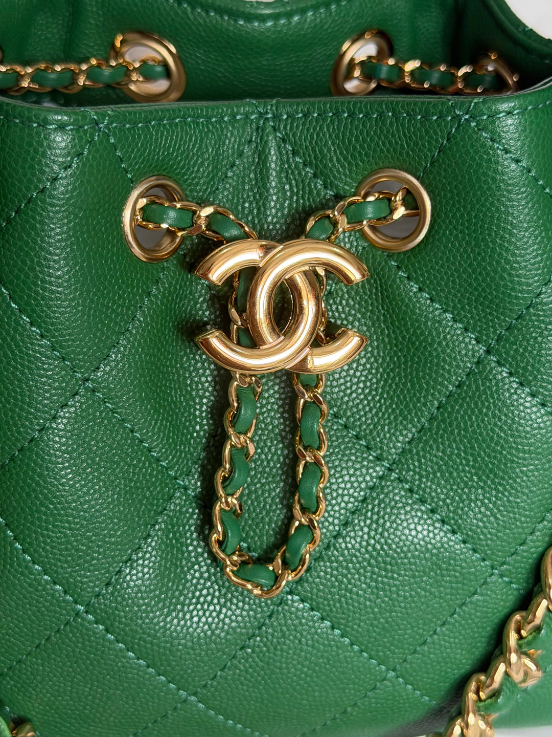 CHANEL Métiers d’art 2026 26A Green Caviar Shiny GHW MINI 25 Hobo Bag